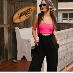 Fuchsia smocked strapless tube top sz S